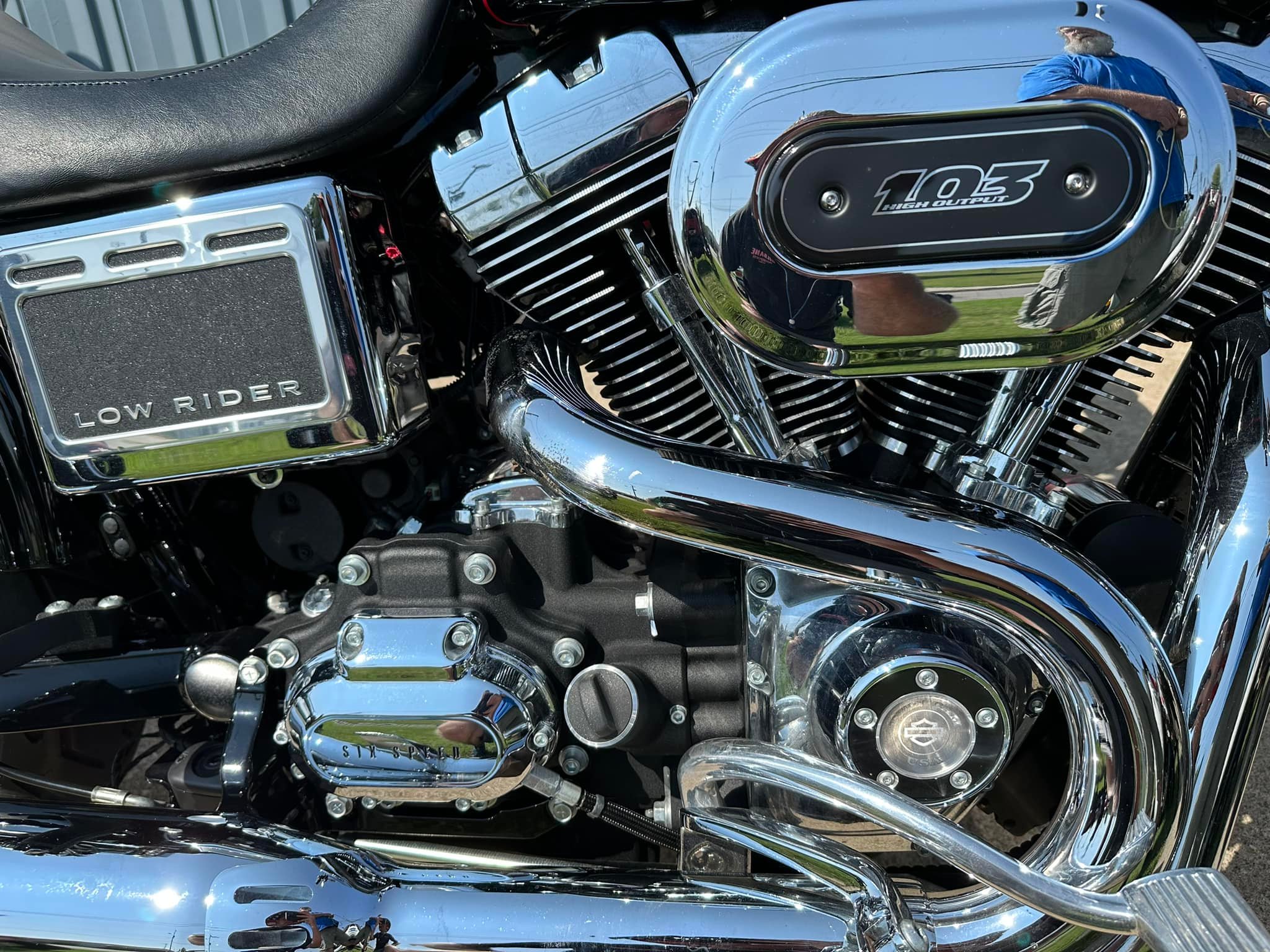 Chrome engine on a motorcycle